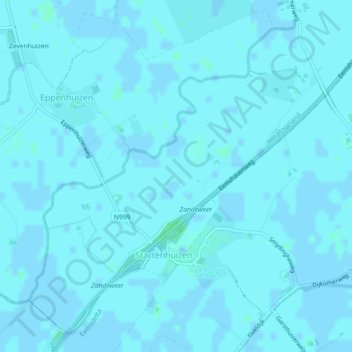 Startenhuizen topographic map, elevation, terrain