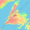 Isla de Terranova topographic map, elevation, terrain
