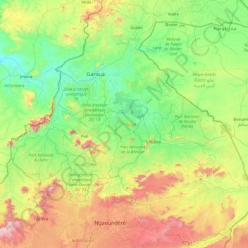 North topographic map, elevation, terrain
