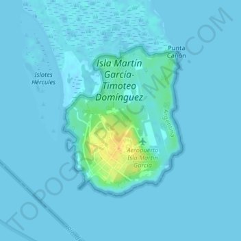 Isla Martín García topographic map, elevation, terrain