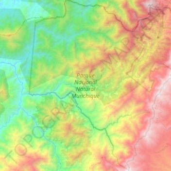 Parque Nacional Natural Munchique topographic map, elevation, terrain