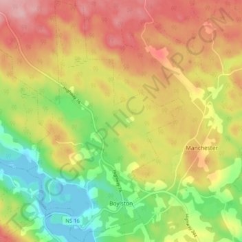 Boylston topographic map, elevation, terrain