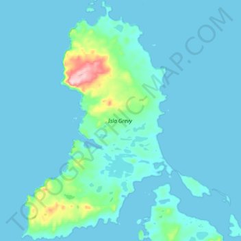 Isla Grevy topographic map, elevation, terrain