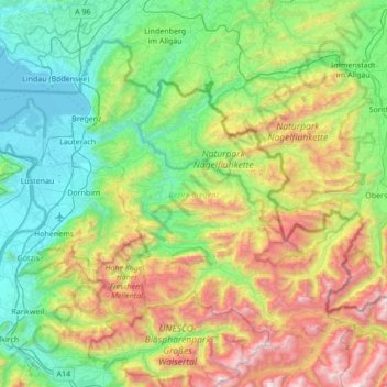 Bezirk Bregenz topographic map, elevation, terrain