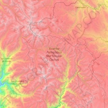 Reserva Paisajística Nor Yauyos-Cochas topographic map, elevation, terrain