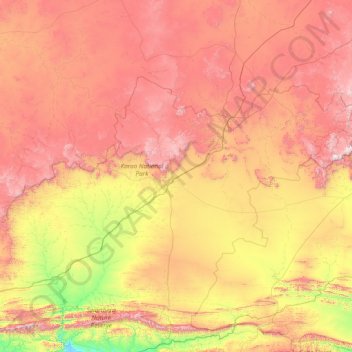 Beaufort West Local Municipality topographic map, elevation, terrain