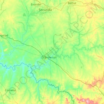 Lekwa Local Municipality topographic map, elevation, terrain