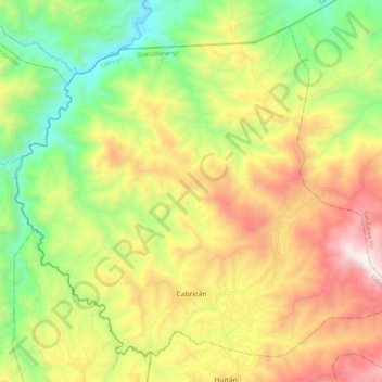 Cabricán topographic map, elevation, terrain