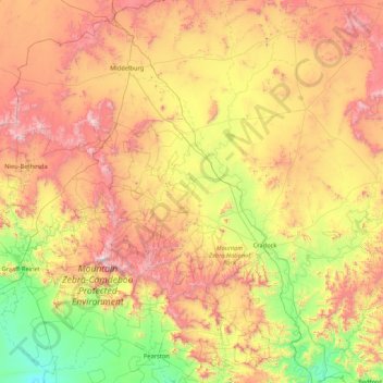Inxuba Yethemba Ward 6 topographic map, elevation, terrain
