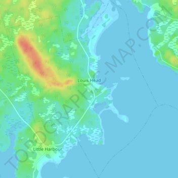 Louis Head topographic map, elevation, terrain