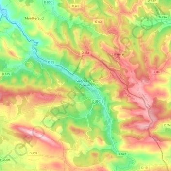 Sainte-Croix-Volvestre topographic map, elevation, terrain