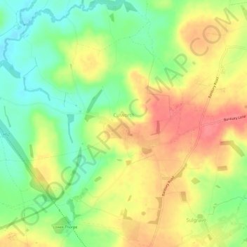 Culworth topographic map, elevation, terrain