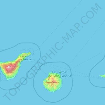 Las Palmas topographic map, elevation, terrain