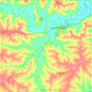Town of Wayne topographic map, elevation, terrain