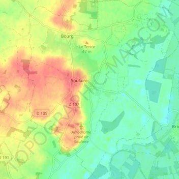 Soulaire-et-Bourg topographic map, elevation, terrain