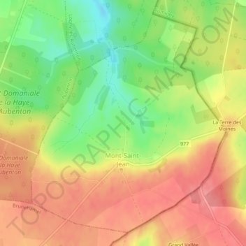 Mont-Saint-Jean topographic map, elevation, terrain