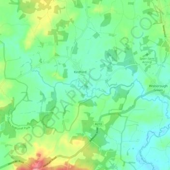 Kirdford topographic map, elevation, terrain