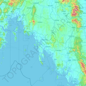 Provinz Krabi topographic map, elevation, terrain