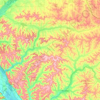 Buffalo River topographic map, elevation, terrain