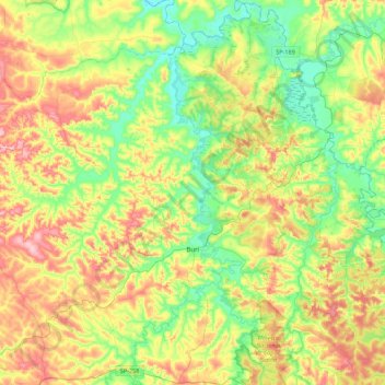 Buri topographic map, elevation, terrain