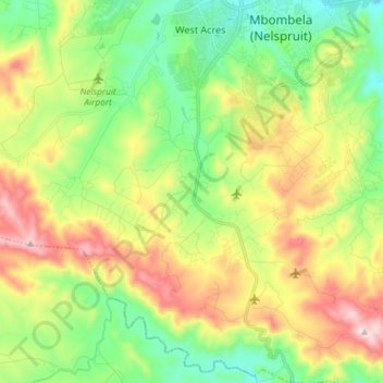 Mbombela Ward 16 topographic map, elevation, terrain