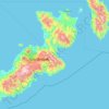 East New Britain topographic map, elevation, terrain