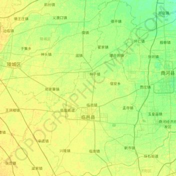 Linyi County topographic map, elevation, terrain