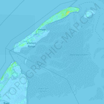 Vlieland topographic map, elevation, terrain