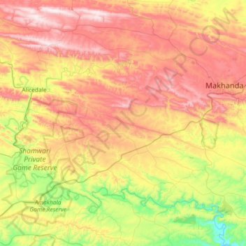 Makana Ward 14 topographic map, elevation, terrain