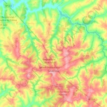 Severínia topographic map, elevation, terrain
