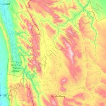 Witzenberg Ward 9 topographic map, elevation, terrain