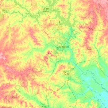 Baldwin County topographic map, elevation, terrain
