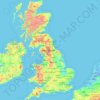 Gran Bretagna topographic map, elevation, terrain