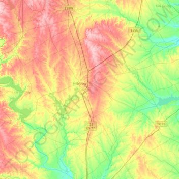 Hill County topographic map, elevation, terrain