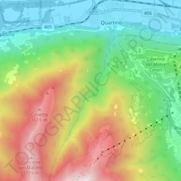 Trodo topographic map, elevation, terrain