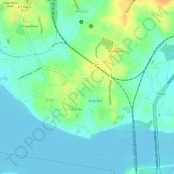 Jeppu Park topographic map, elevation, terrain