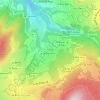 Corps topographic map, elevation, terrain