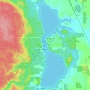 Baptiste Lake topographic map, elevation, terrain