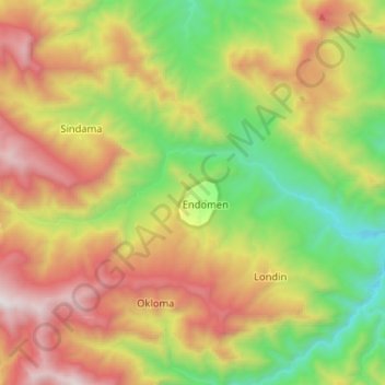Em River topographic map, elevation, terrain