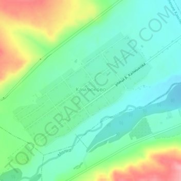 Kamlyukovo topographic map, elevation, terrain