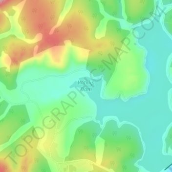 Witklip Dam topographic map, elevation, terrain