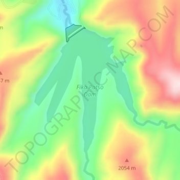 Fika Patso Dam topographic map, elevation, terrain