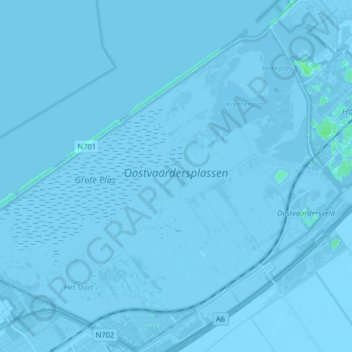 Oostvaardersplassen topographic map, elevation, terrain