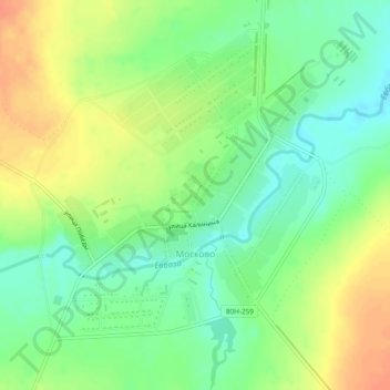 Москово topographic map, elevation, terrain