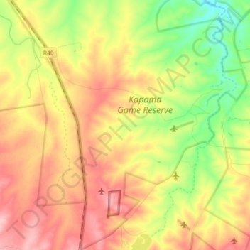 Kapama Game Reserve topographic map, elevation, terrain