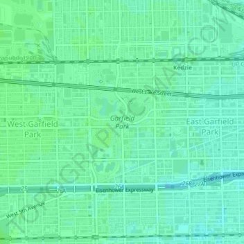 Garfield Park topographic map, elevation, terrain