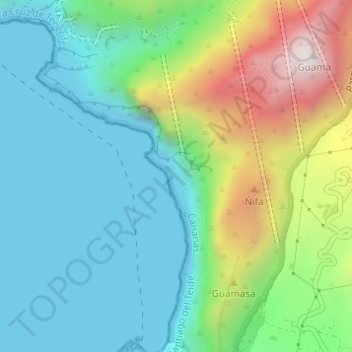 Guama topographic map, elevation, terrain