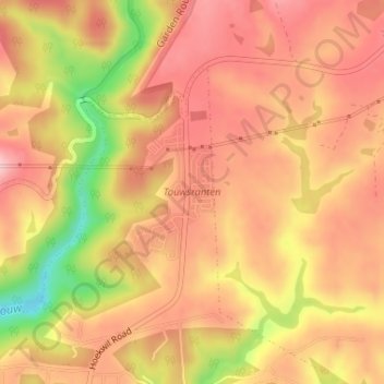 Touwsranten topographic map, elevation, terrain