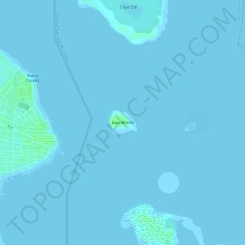 Islote Cayo Muerto, Parque Nacional Morrocoy topographic map, elevation, terrain