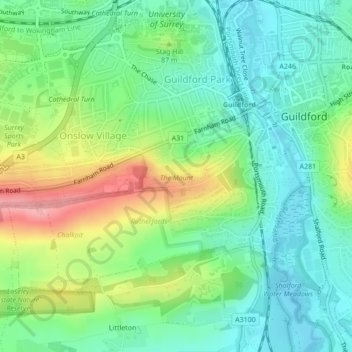 The Mount topographic map, elevation, terrain